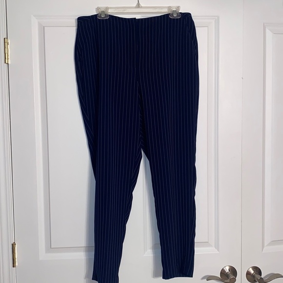 Chico’s Navy Pinstripe Slacks - 12/14 (Chico’s 2) - Picture 2 of 7
